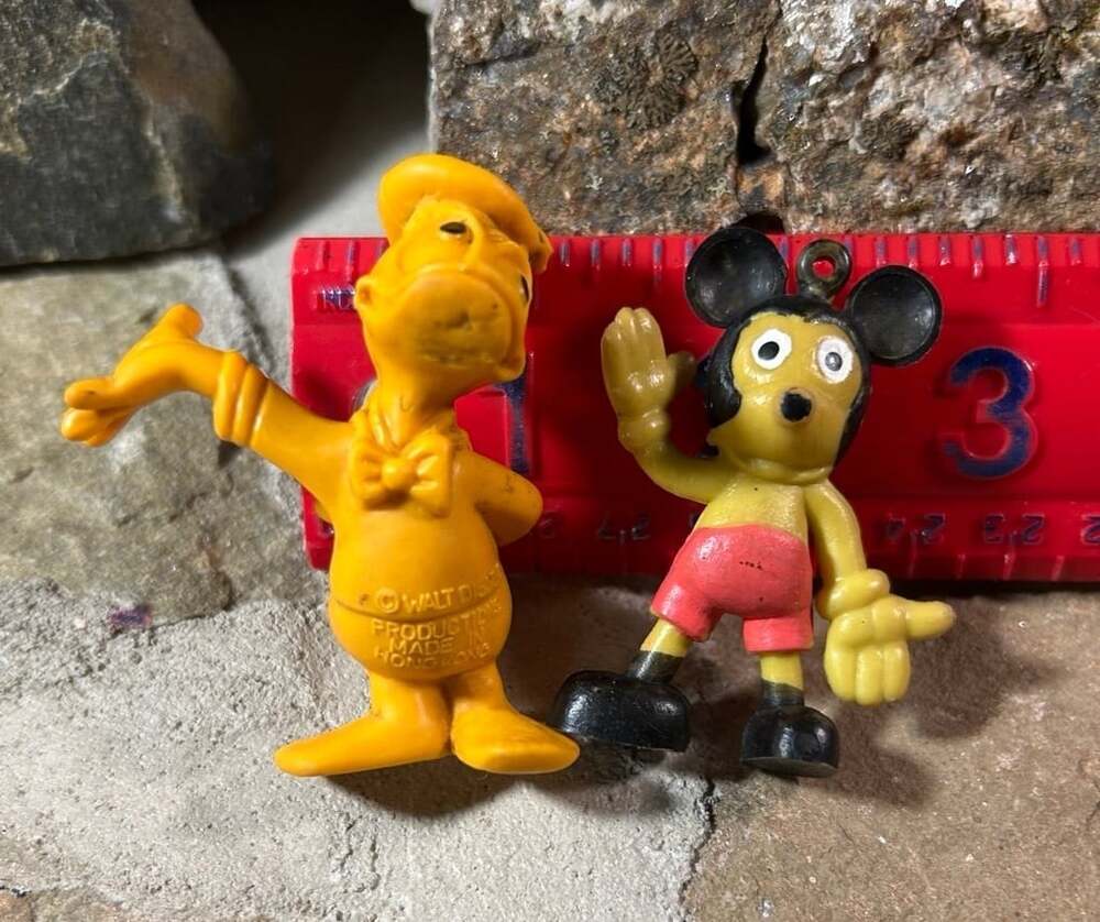 Vintage Rubber Mickey Mouse and Donald Duck Figures